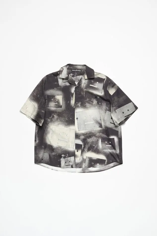 Acne Studios Printed Buttonup Shirt Blackwhite Men Shirts Acne Studios Printed Buttonup Shirt Blackwhite Men Shirts