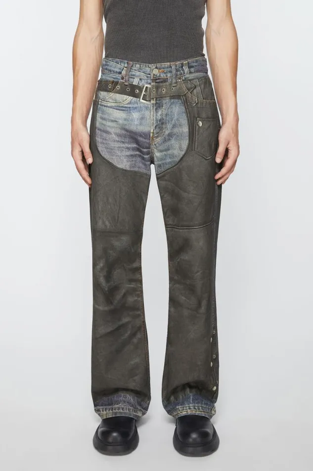 Acne Studios Printed Trousers Blueblack Women Jeans