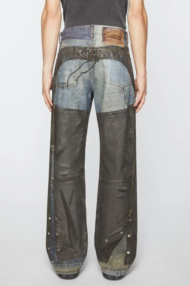 Acne Studios Printed Trousers Blueblack Women Jeans