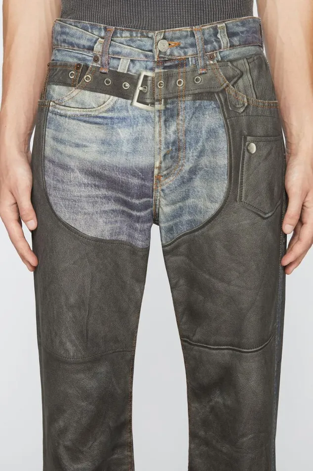 Acne Studios Printed Trousers Blueblack Women Jeans