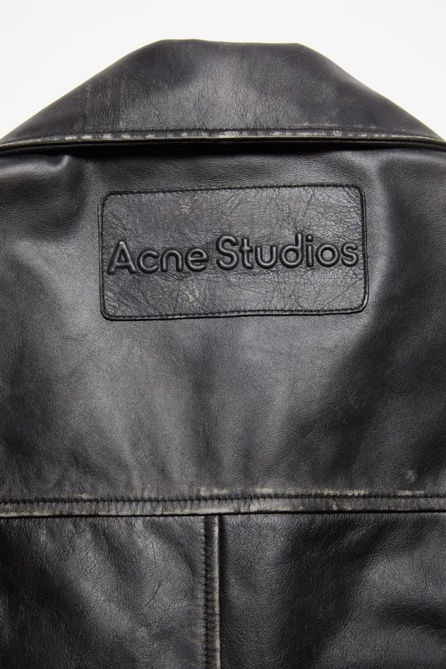 Acne Studios Sanded Leather Biker Jacket Black Women Outerwear Acne Studios Sanded Leather Biker Jacket Black Women Outerwear