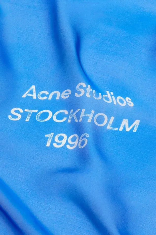 Acne Studios Silk Scarf Electric Blue Men Scarves
