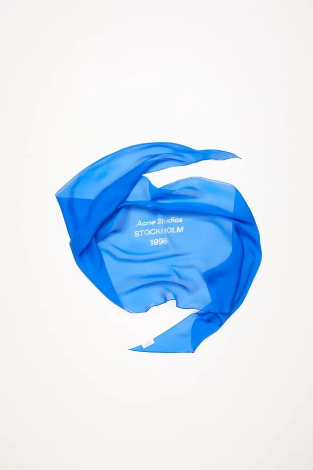 Acne Studios Silk Scarf Electric Blue Women Scarves