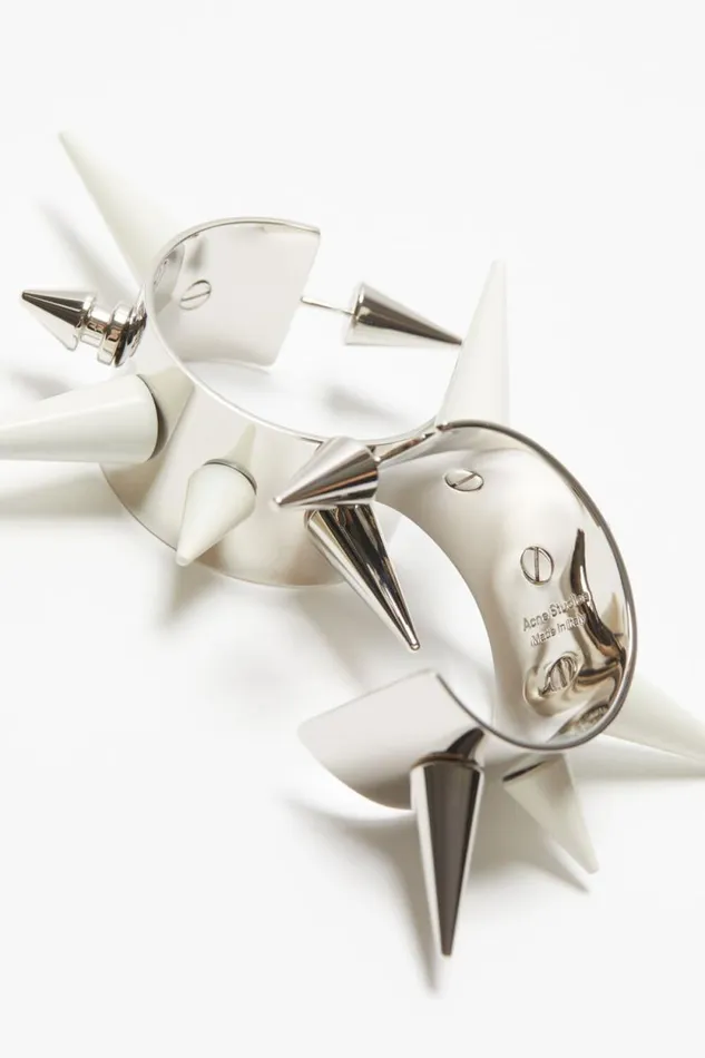 Acne Studios Spike Earrings Silver Men Jewellery