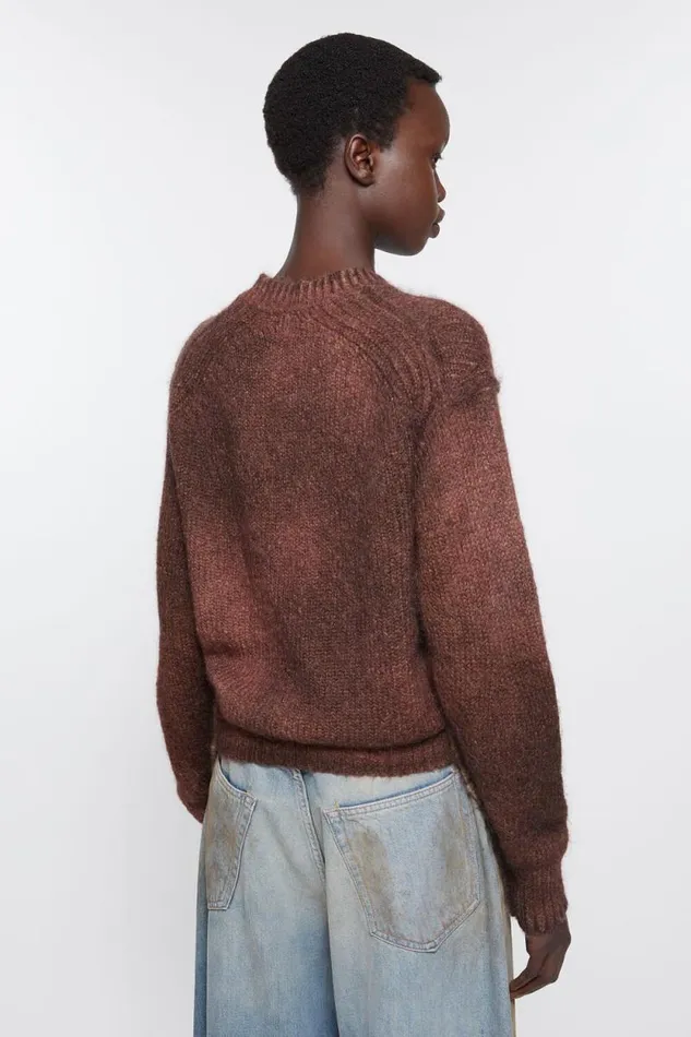 Acne Studios Sprayed Knit Jumper Rust Red Women Knitwear Acne Studios Sprayed Knit Jumper Rust Red Women Knitwear