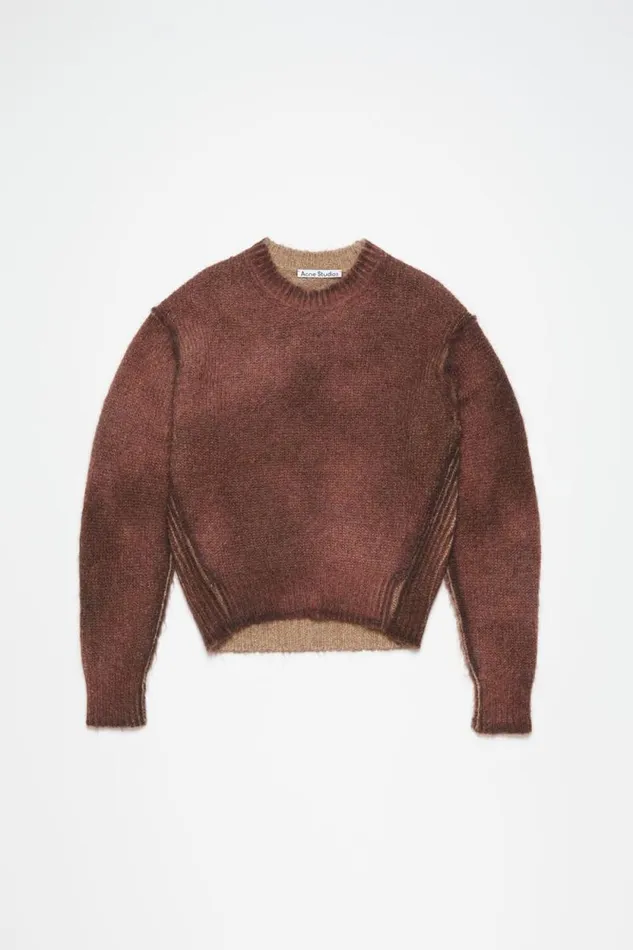 Acne Studios Sprayed Knit Jumper Rust Red Women Knitwear Acne Studios Sprayed Knit Jumper Rust Red Women Knitwear