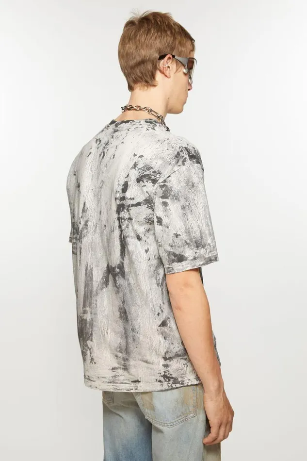 Acne Studios Tshirt Plaster Print Faded Black Men Tshirts Acne Studios Tshirt Plaster Print Faded Black Men Tshirts