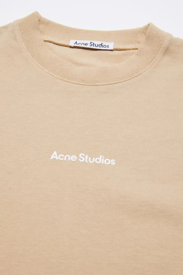 Acne Studios Tshirt Stamp Logo 8211 Relaxed Fit Wheat Beige Women Tshirts Acne Studios Tshirt Stamp Logo 8211 Relaxed Fit Wheat Beige Women Tshirts