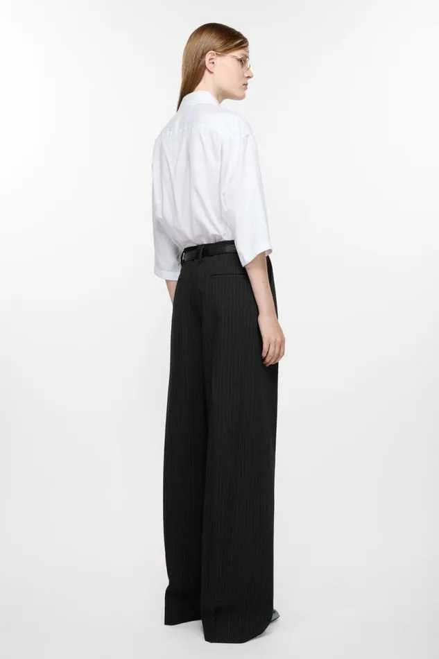Acne Studios Tailored Pinstripe Trousers Black Women Trousers Acne Studios Tailored Pinstripe Trousers Black Women Trousers