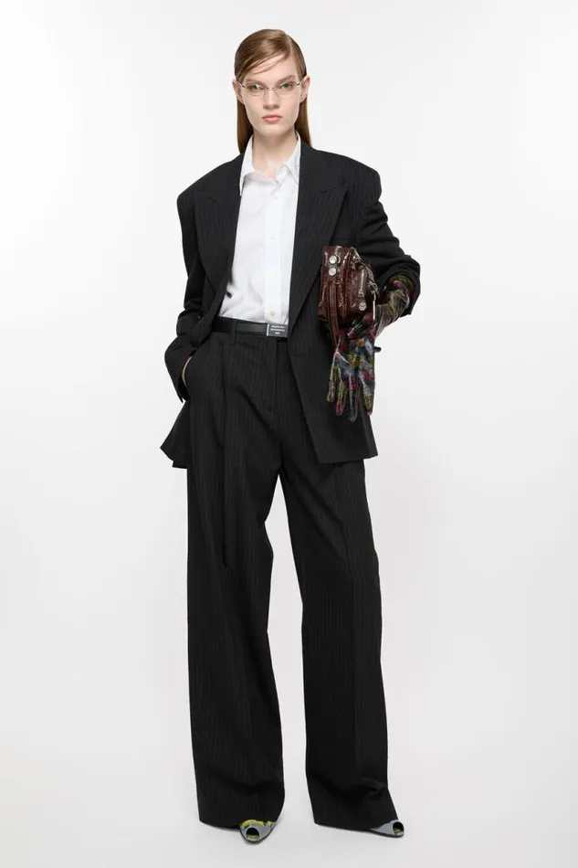Acne Studios Tailored Pinstripe Trousers Black Women Trousers Acne Studios Tailored Pinstripe Trousers Black Women Trousers