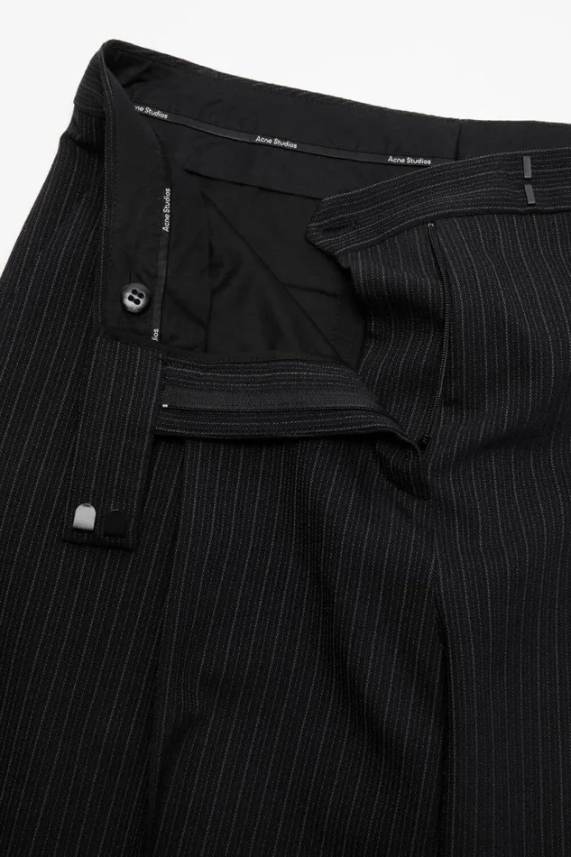 Acne Studios Tailored Pinstripe Trousers Black Women Trousers Acne Studios Tailored Pinstripe Trousers Black Women Trousers