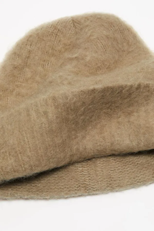 Acne Studios Wool Mohair Beanie Dark Beige Women Hats Acne Studios Wool Mohair Beanie Dark Beige Women Hats