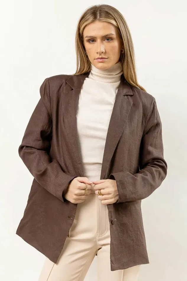 Adella Blazer In Brown 8211 FINAL SALE Brown Women Bohme Outerwear
