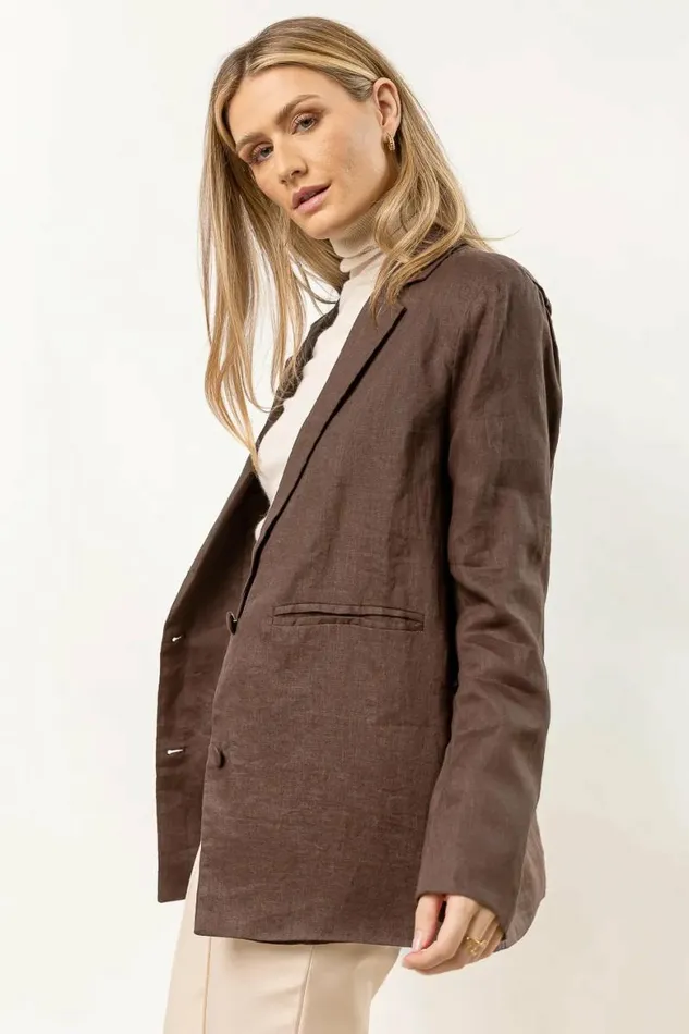 Adella Blazer In Brown 8211 FINAL SALE Brown Women Bohme Outerwear