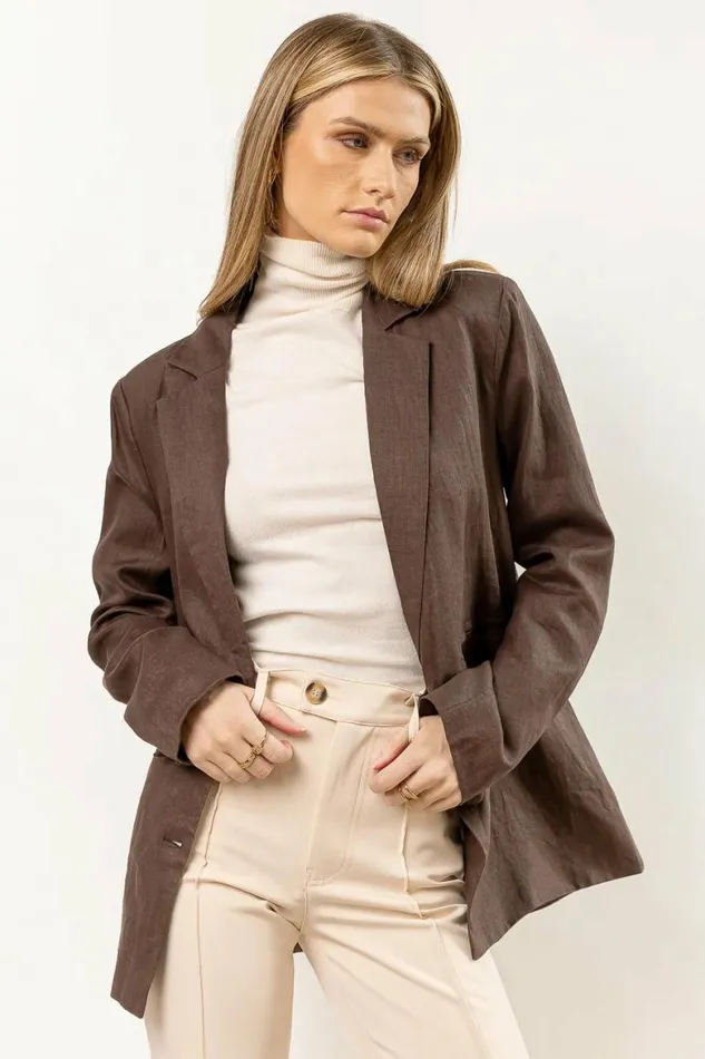 Adella Blazer In Brown 8211 FINAL SALE Brown Women Bohme Outerwear