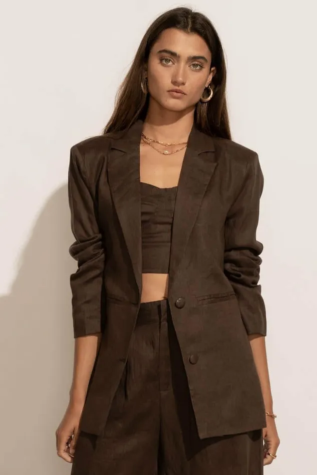 Adella Blazer In Brown 8211 FINAL SALE Brown Women Bohme Outerwear