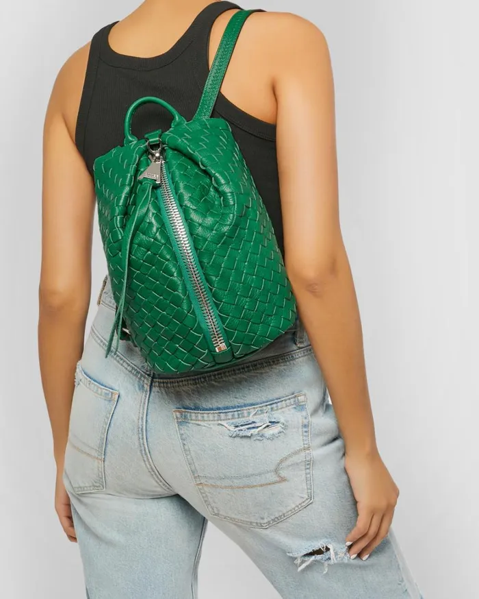 Aimee Kestenberg Backpacks Women Tamitha Mini Backpack Kelly Green Woven
