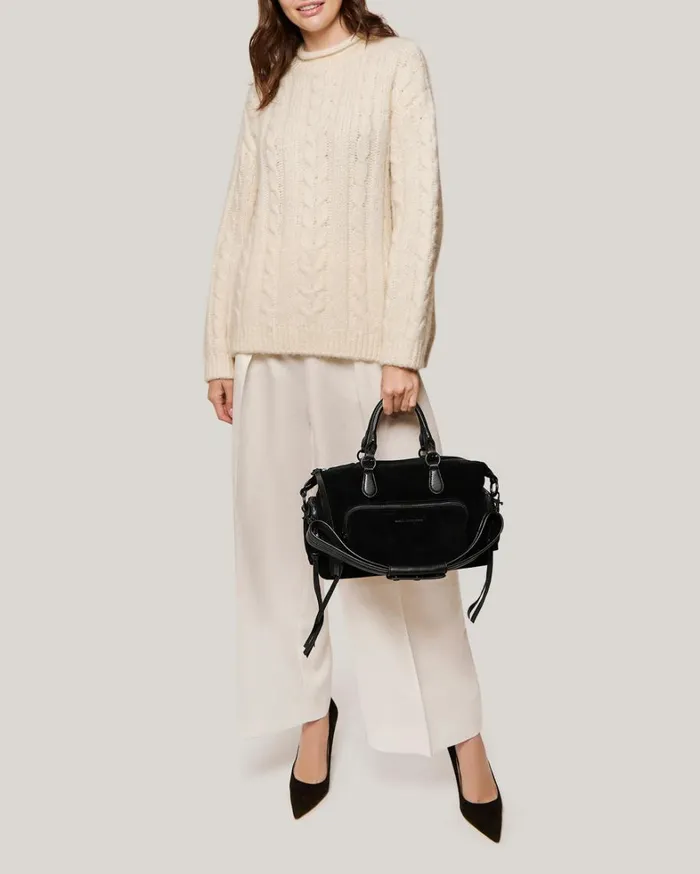 Aimee Kestenberg Satchels Women Away We Go Satchel Black Suede