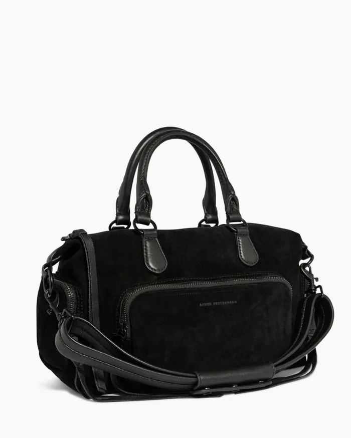 Aimee Kestenberg Satchels Women Away We Go Satchel Black Suede