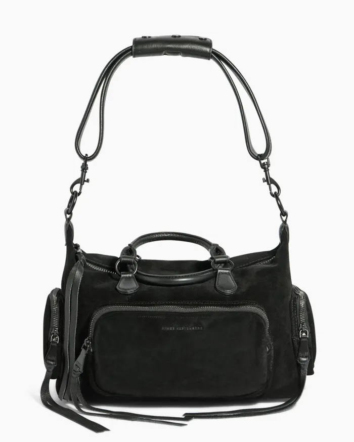 Aimee Kestenberg Satchels Women Away We Go Satchel Black Suede