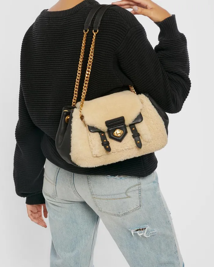 Aimee Kestenberg Satchels Women Chain Reaction Novelty Satchel Natural Shearling
