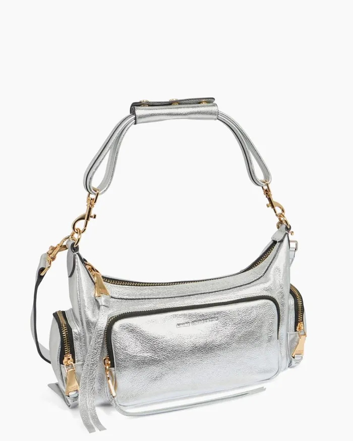Aimee Kestenberg Shoulder Bags Women Away We Go Convertible Shoulder Silver Pebble Metallic