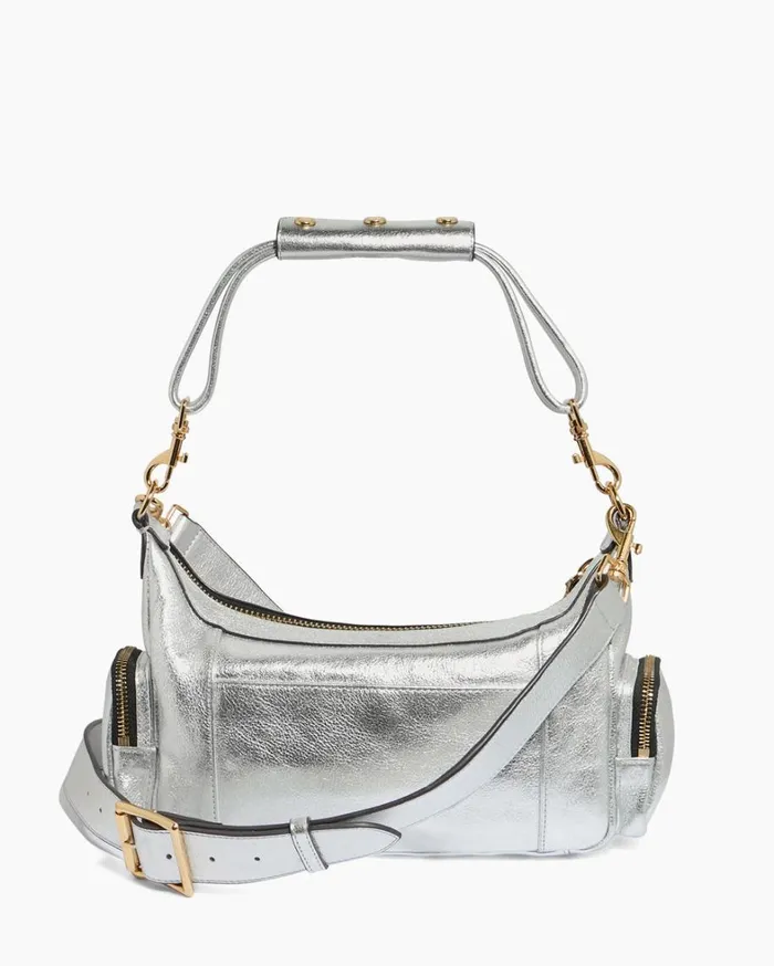 Aimee Kestenberg Shoulder Bags Women Away We Go Convertible Shoulder Silver Pebble Metallic