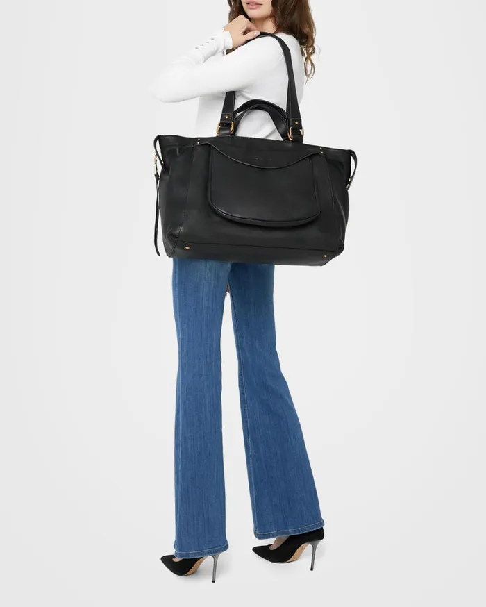 Aimee Kestenberg Tote Bags Women Bleecker XL Tote Black With 14k Yellow Gold