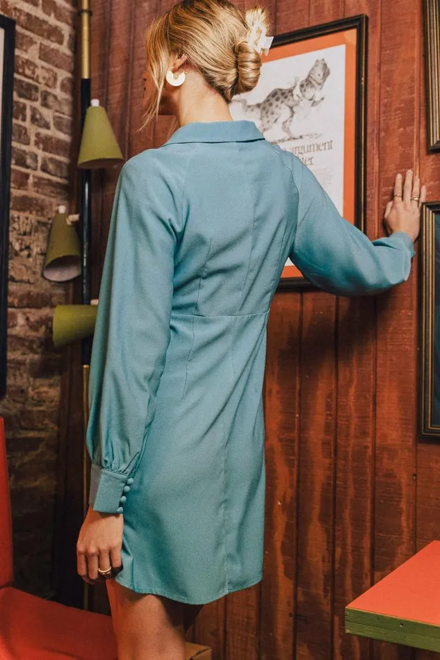 Alexis Mini Dress In Teal Teal Women Bohme Dresses