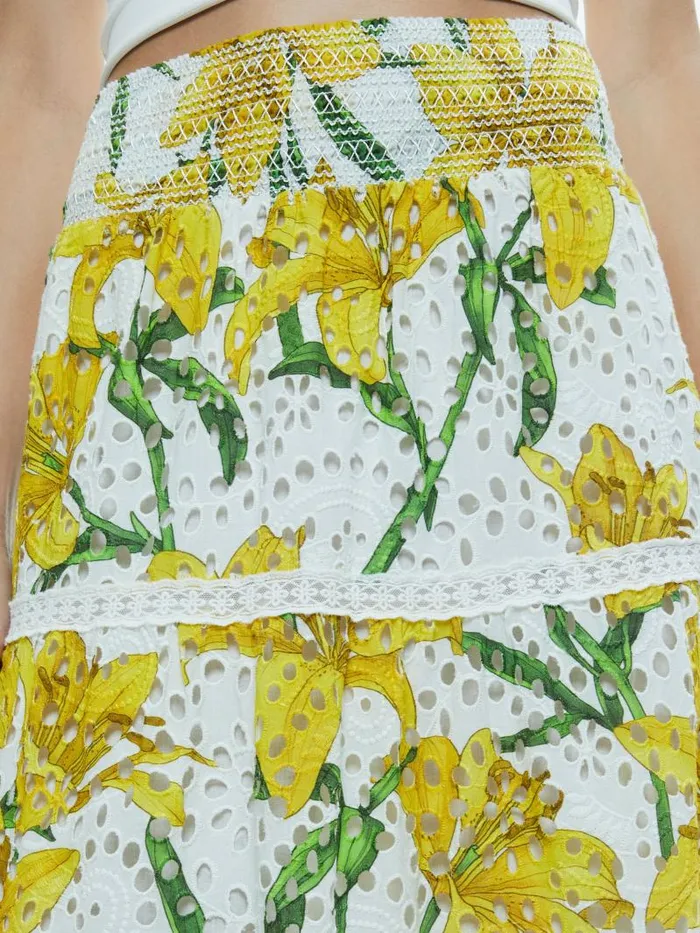 Alice Olivia AISHA TIERED MAXI SKIRT Stargazer Multi Lg Women Skirts