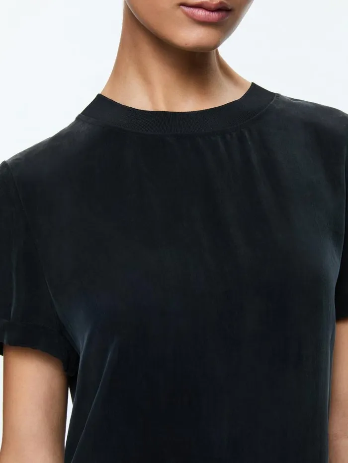 Alice Olivia BRADEN TEE SHIRT DRESS Black Women Dresses