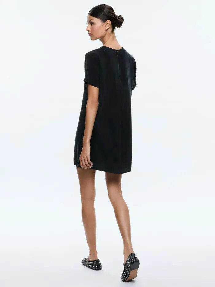 Alice Olivia BRADEN TEE SHIRT DRESS Black Women Dresses