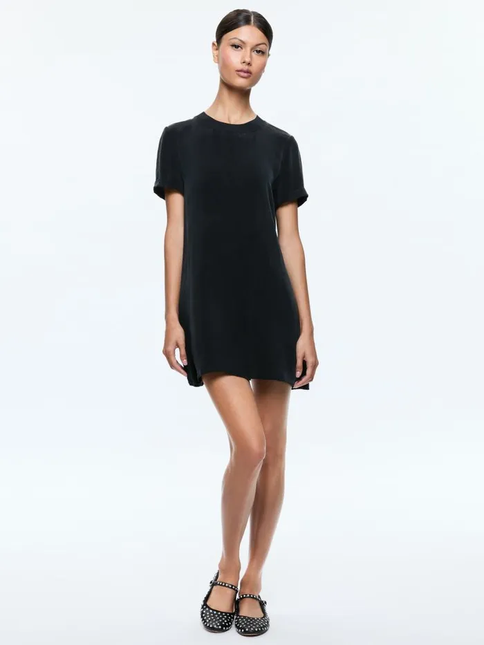 Alice Olivia BRADEN TEE SHIRT DRESS Black Women Dresses