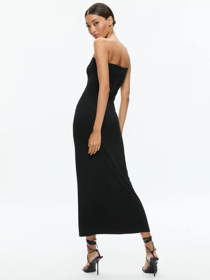 Alice Olivia DELORA STRAPLESS MAXI DRESS Black Women Dresses