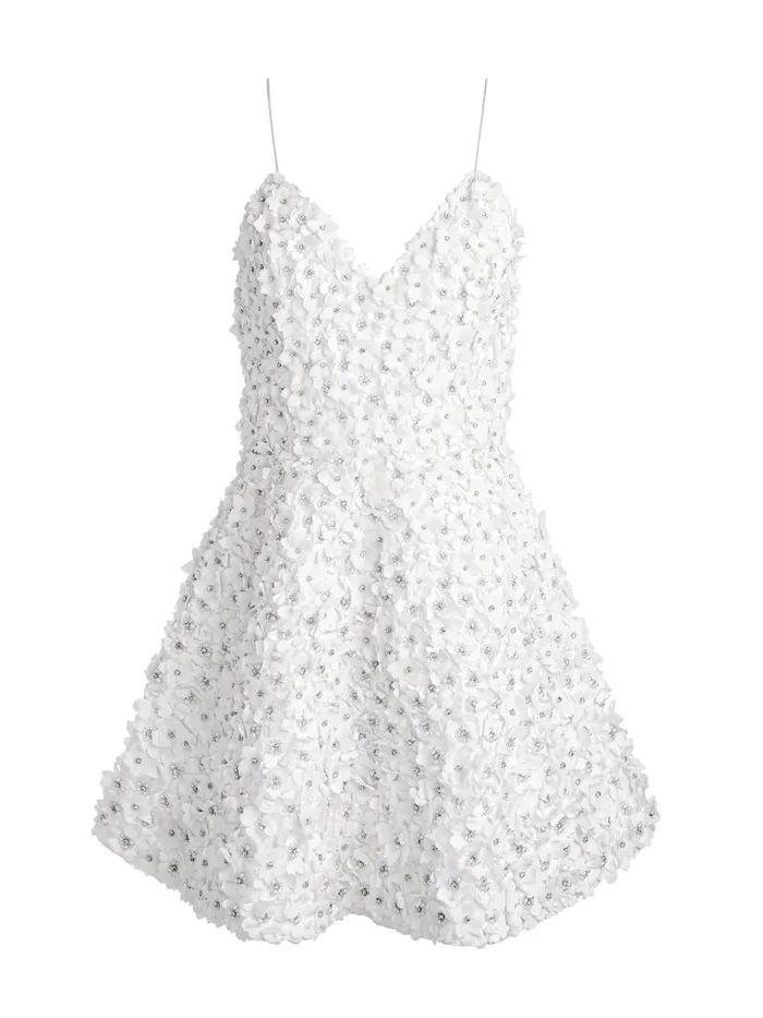 Alice Olivia DOMENICA EMBELLISHED MINI GOWN Off White Women Dresses