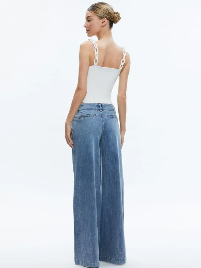 Alice Olivia GRETEL LOOPED STRAP TANK Soft White Women Tops