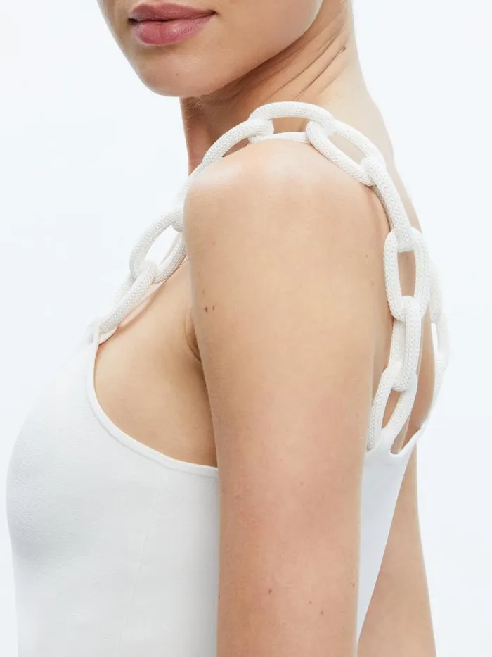 Alice Olivia GRETEL LOOPED STRAP TANK Soft White Women Tops
