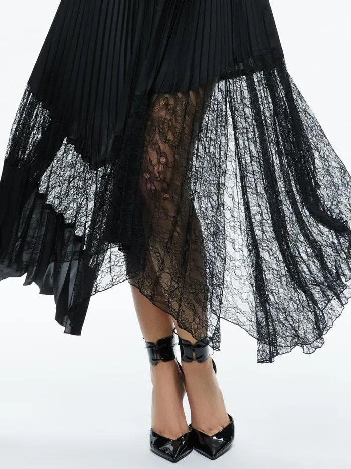 Alice Olivia HANNAH HALTER MAXI DRESS Black Women Dresses