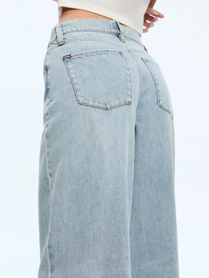 Alice Olivia HARPER MID RISE SUPER BAGGY JEAN Rockstar Blue Women Pants