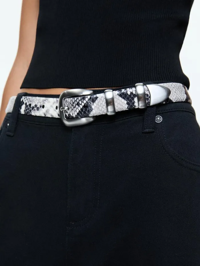 Alice Olivia HAYDEN BUCKLE BELT Blackwhite Women Accessories