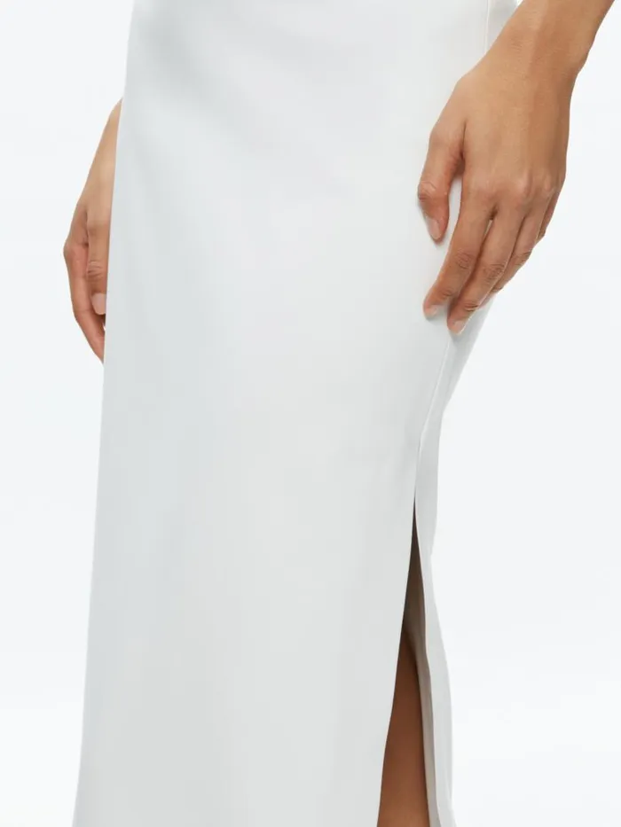 Alice Olivia MAEVE VEGAN LEATHER MIDI SKIRT Black Women Skirts