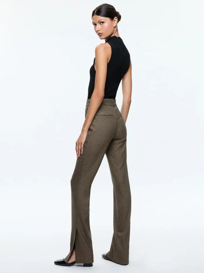Alice Olivia NEW OLIVIA LOW RISE SLIM FLARE TROUSER Camelblack Women Pants