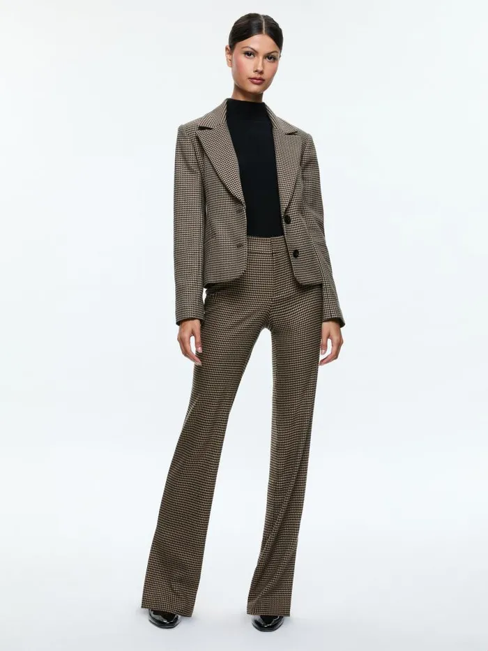 Alice Olivia NEW OLIVIA LOW RISE SLIM FLARE TROUSER Camelblack Women Pants