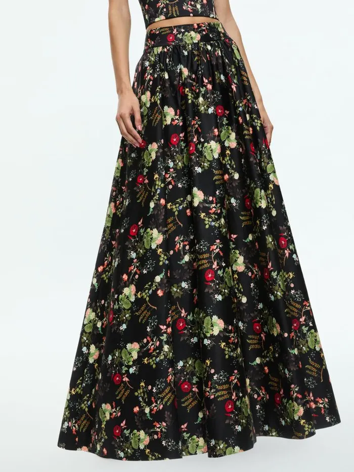 Alice Olivia NILDA VOLUMINOUS SKIRT Blush Kiss Black Women Skirts