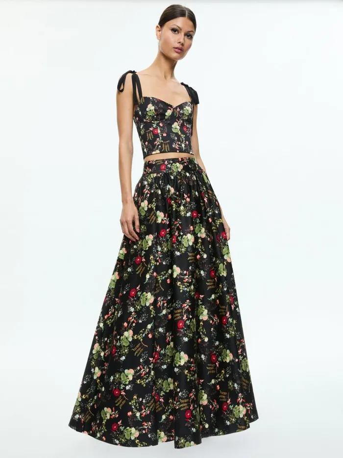 Alice Olivia NILDA VOLUMINOUS SKIRT Blush Kiss Black Women Skirts