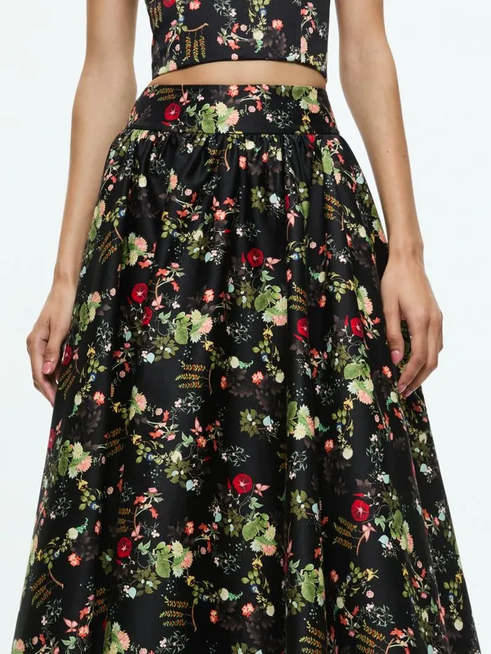 Alice Olivia NILDA VOLUMINOUS SKIRT Blush Kiss Black Women Skirts