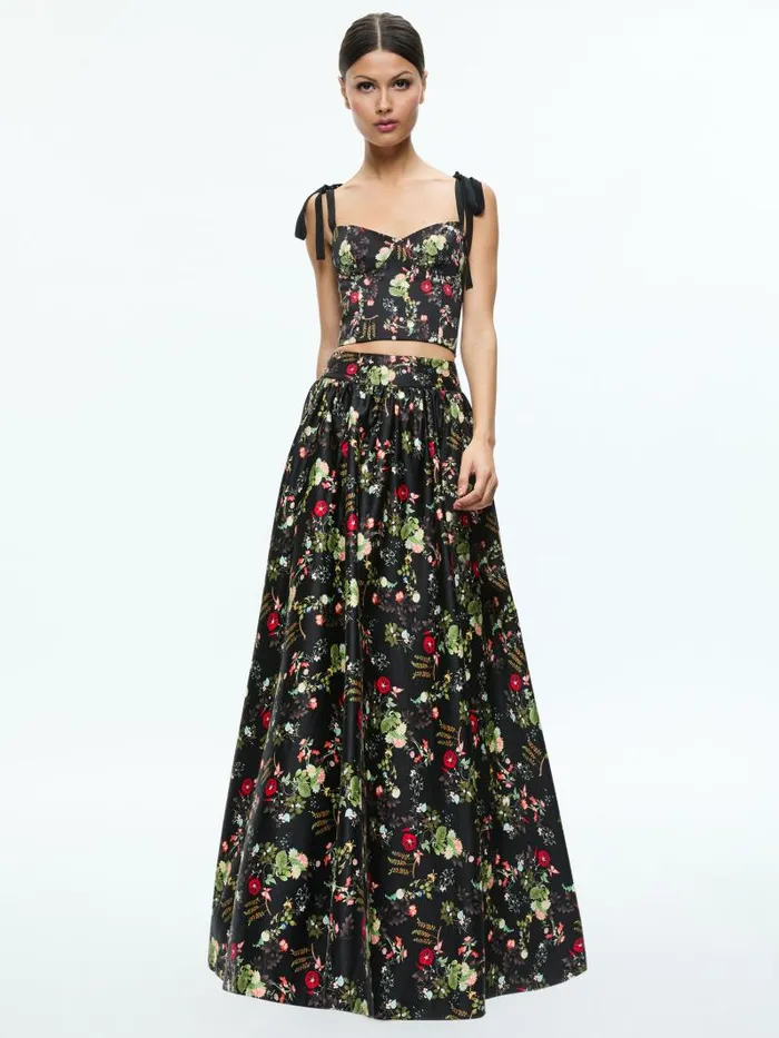 Alice Olivia NILDA VOLUMINOUS SKIRT Blush Kiss Black Women Skirts