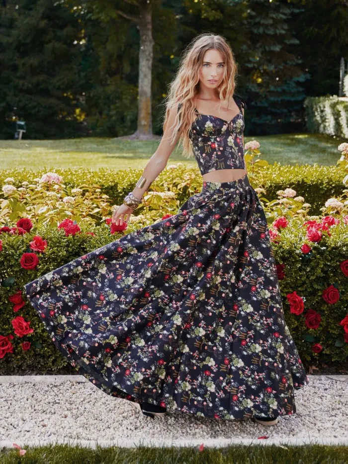 Alice Olivia NILDA VOLUMINOUS SKIRT Blush Kiss Black Women Skirts