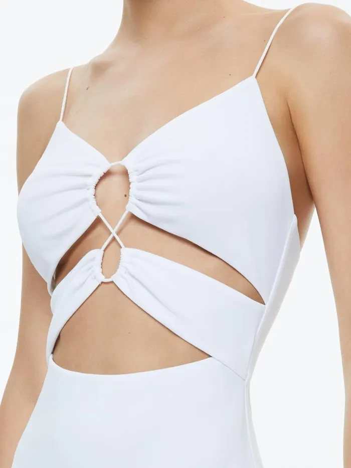 Alice Olivia SALEM STRAPPY MAXI DRESS Off White Women Dresses