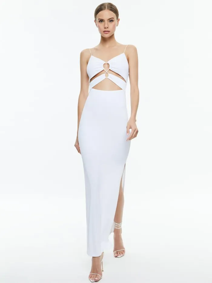 Alice Olivia SALEM STRAPPY MAXI DRESS Off White Women Dresses
